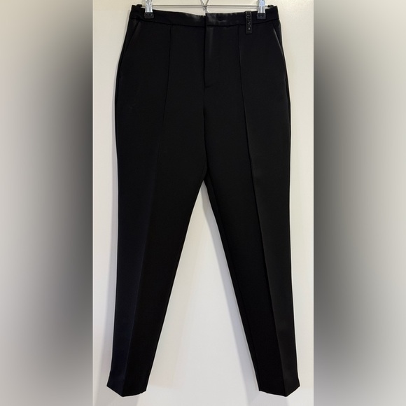 Moncler Pants - MONCLER Black Straight Leg Canvas Trousers